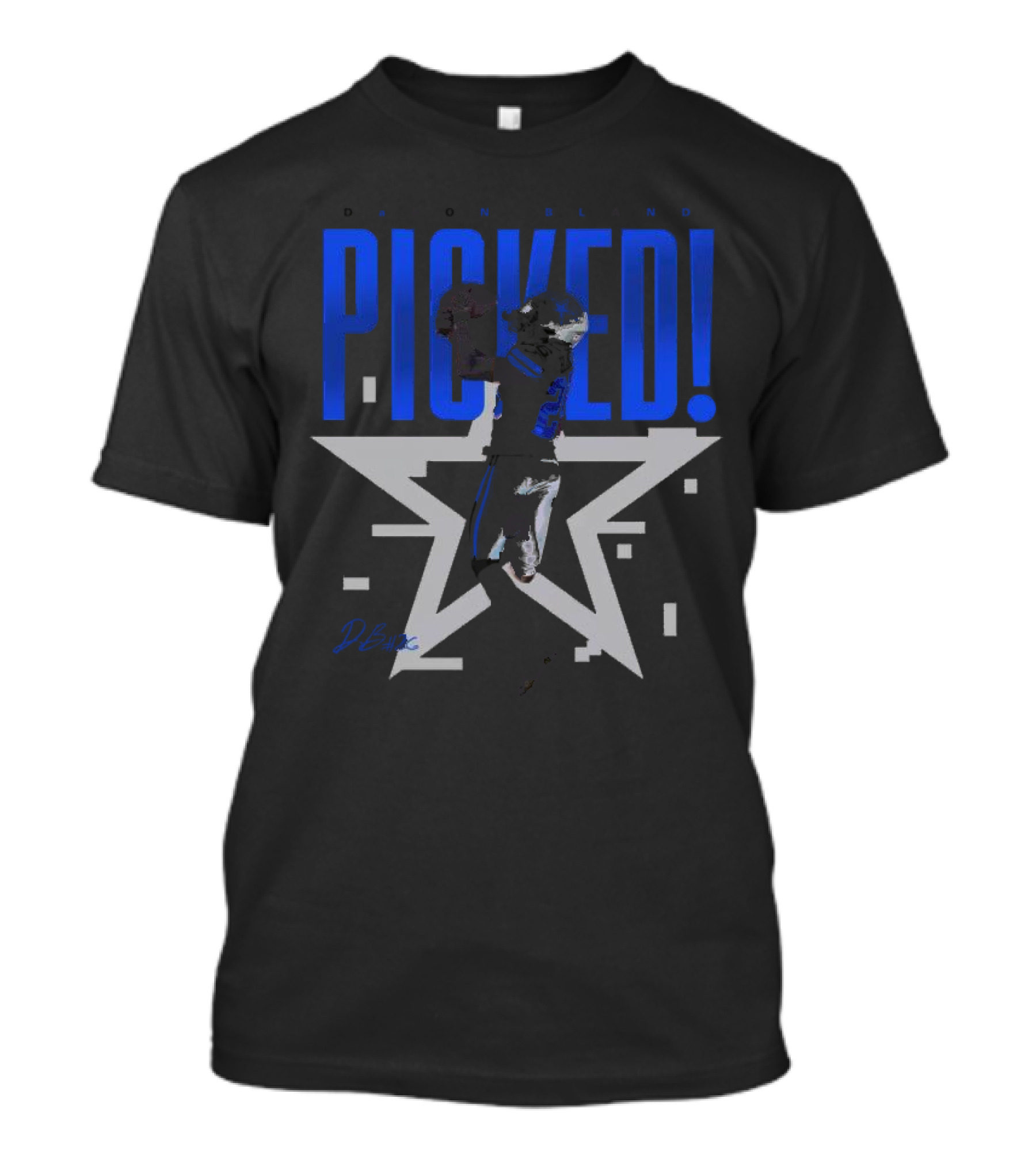 Daron Bland Picked Star Signature Football Catching Action T-Shirt