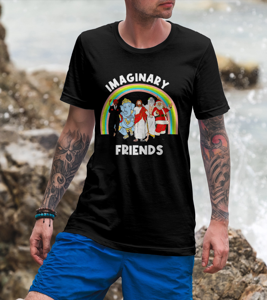 IMAGINARY FRIENDS Rainbow Santa Jesus Ganesh Greek God Devil T-Shirt