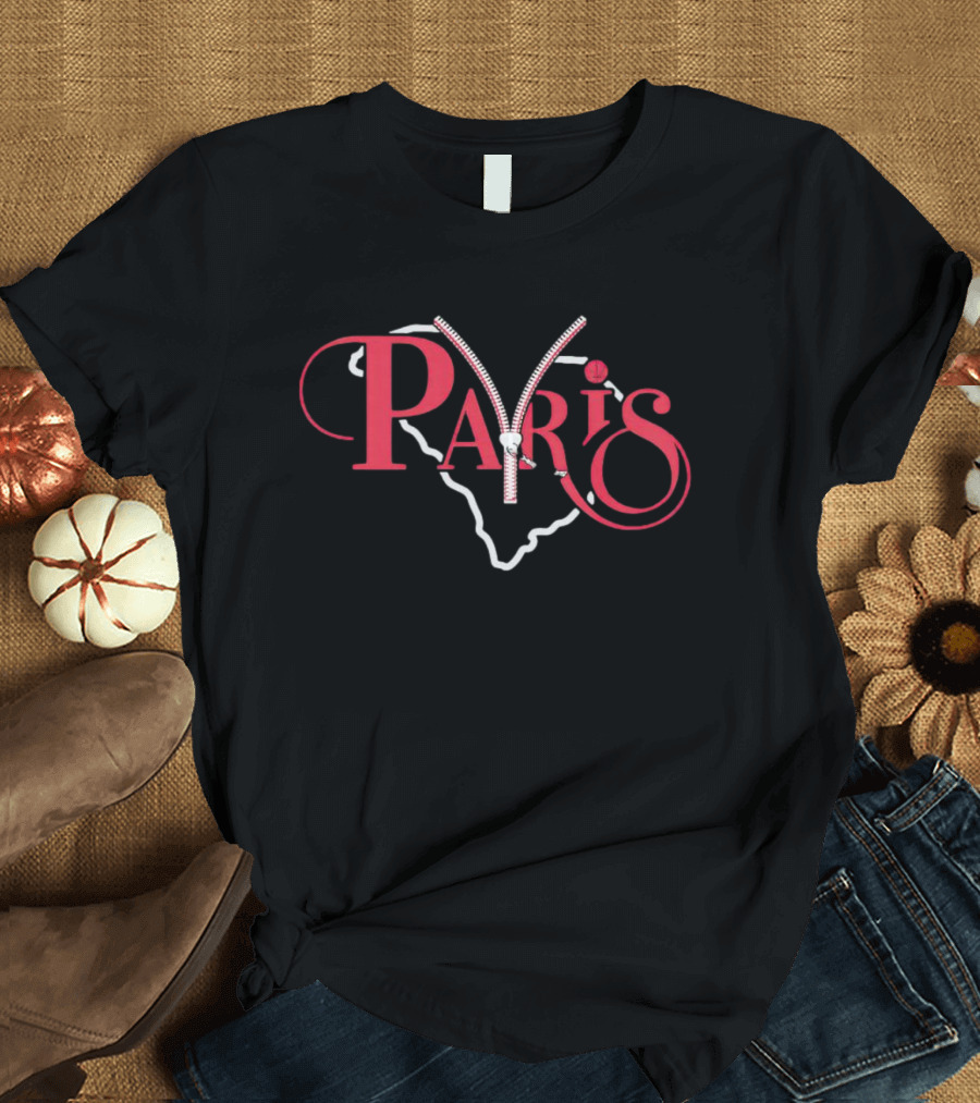 Paris South Carolina Map Zipper T-Shirt