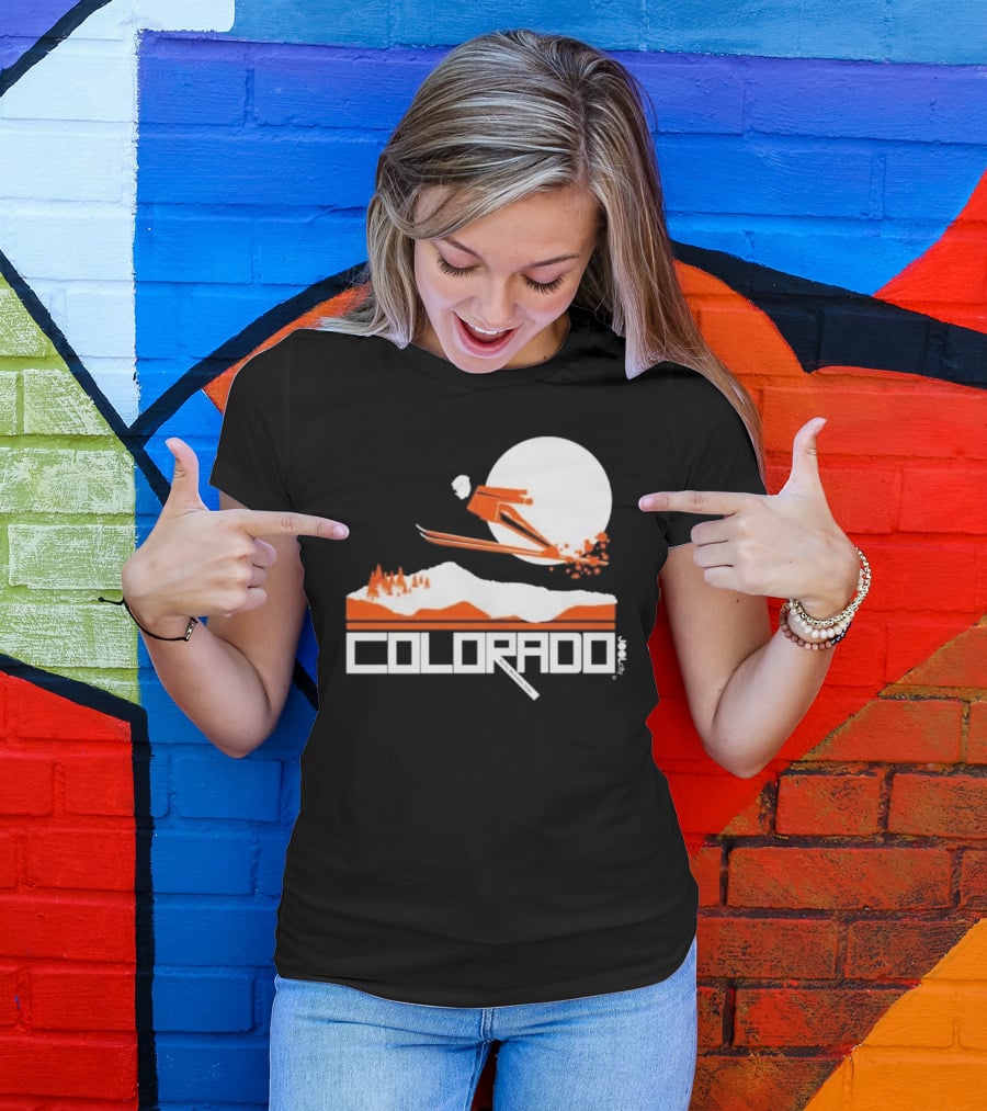 Colorado Skiing Adventure Under Full Moon T-Shirt