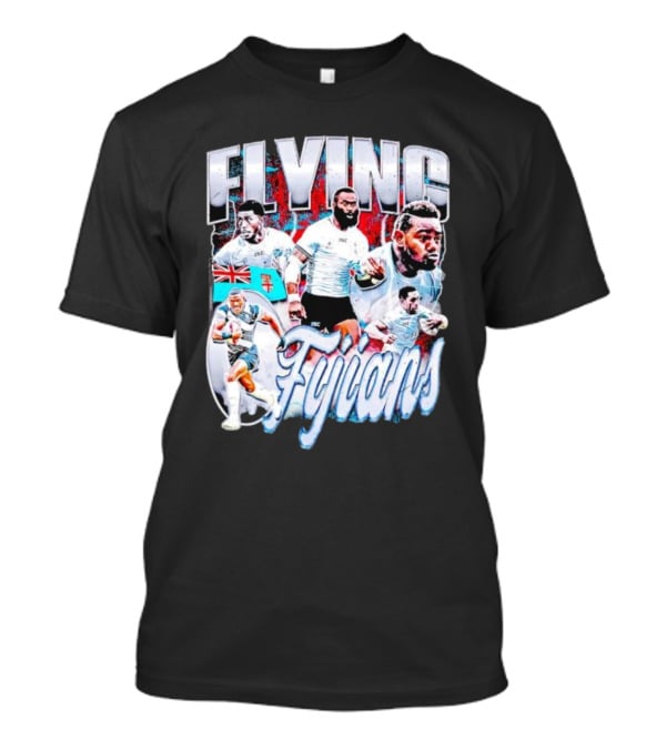 Flying Fijians Rugby Team Dynamic Tribute With Fiji Flag T-Shirt