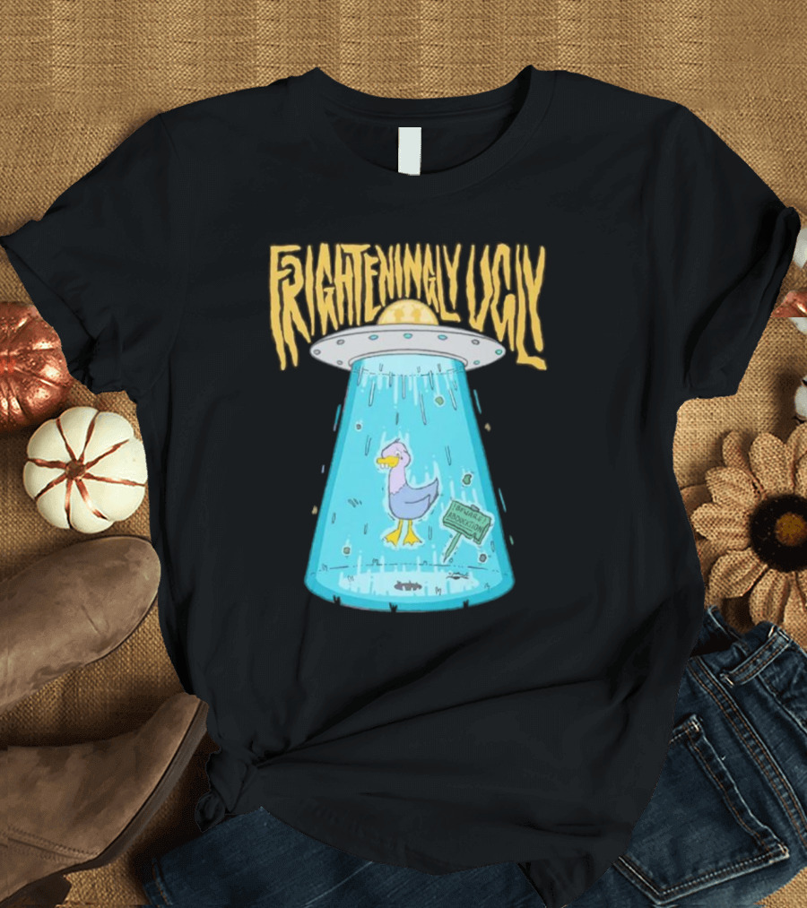 Frighteningly Ugly UFO Duck Abduction T-Shirt