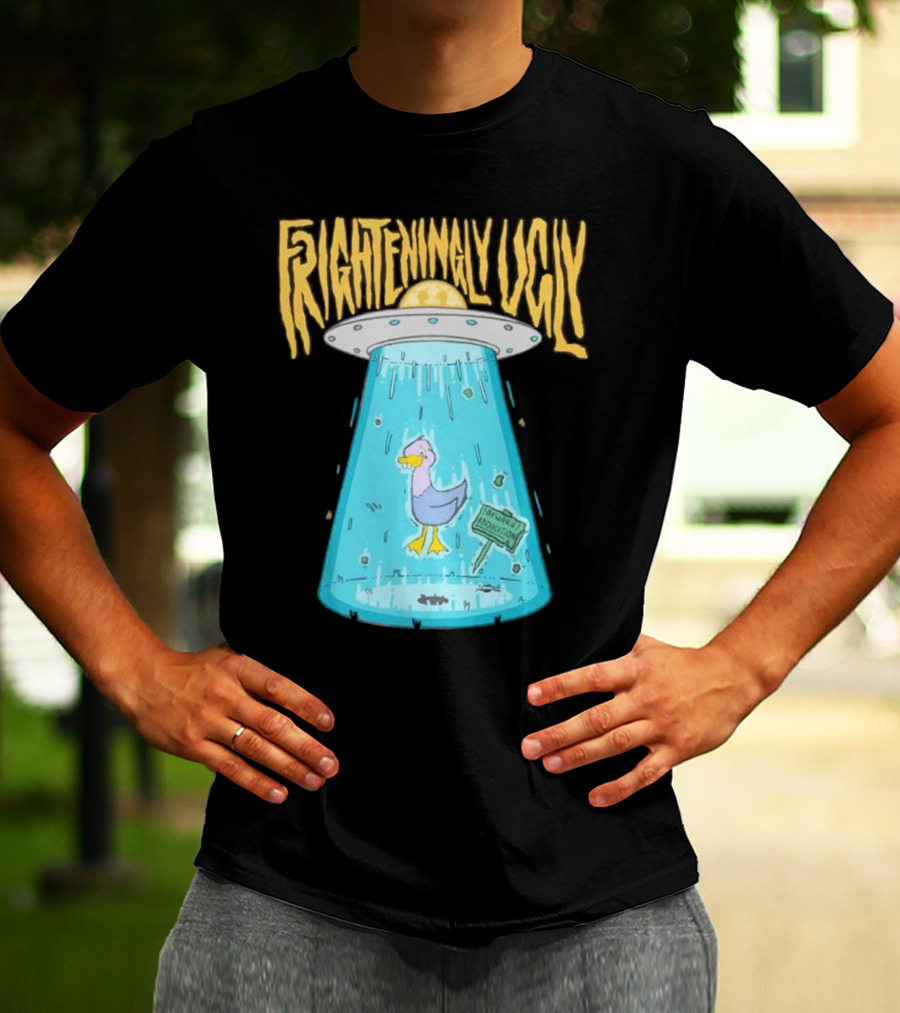 Frighteningly Ugly UFO Duck Abduction T-Shirt