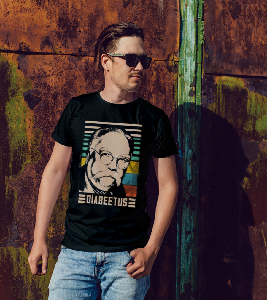 Diabeetus Wilford Brimley Vintage Retro Stripes T-Shirt