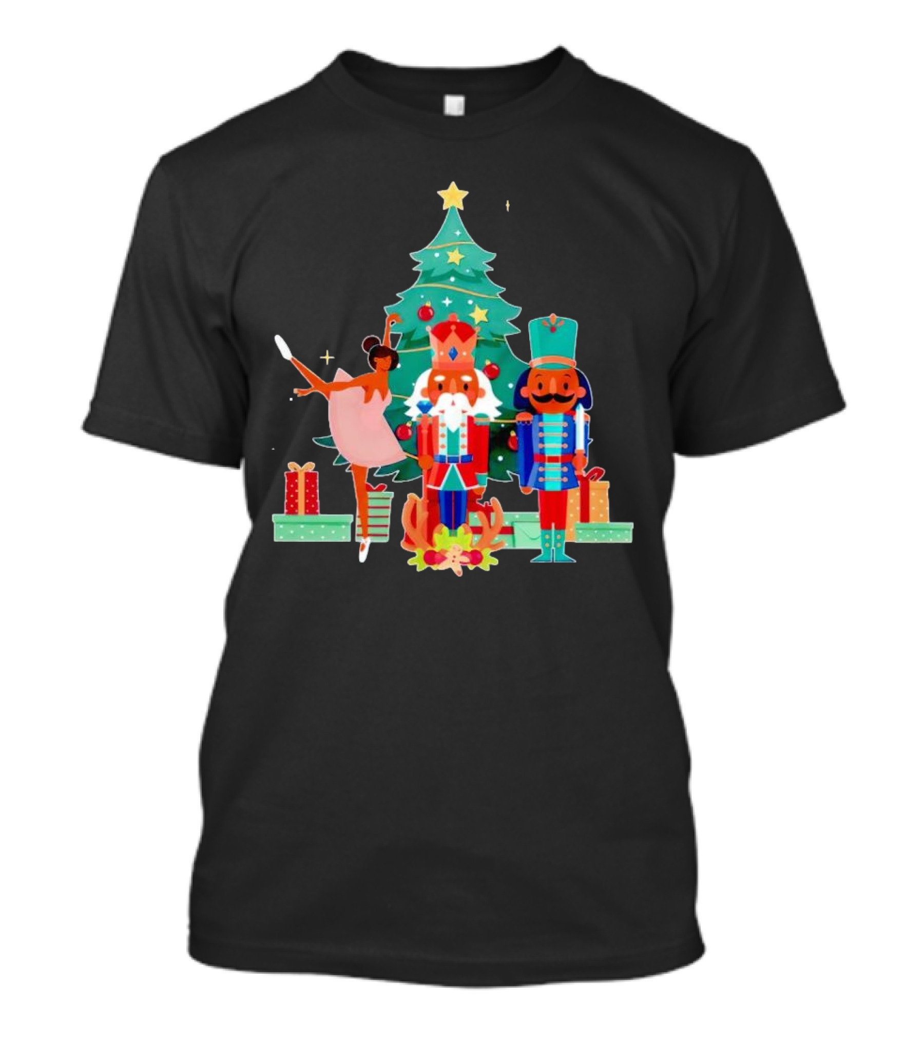 The Nutcracker Characters With Christmas Tree And Gifts T-Shirt