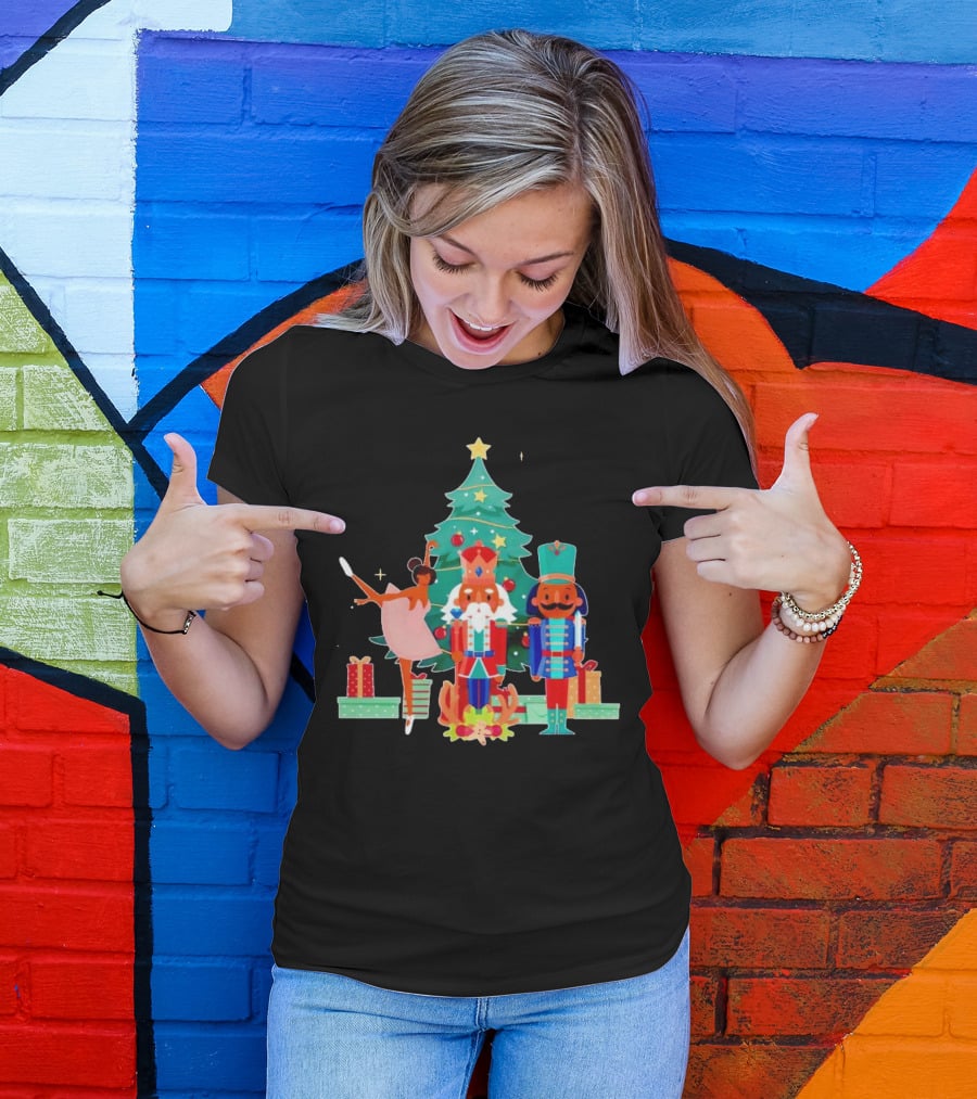 The Nutcracker Characters With Christmas Tree And Gifts T-Shirt