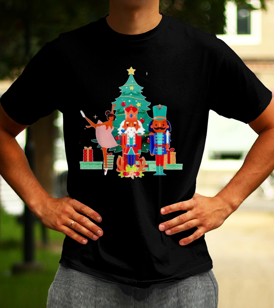 The Nutcracker Characters With Christmas Tree And Gifts T-Shirt