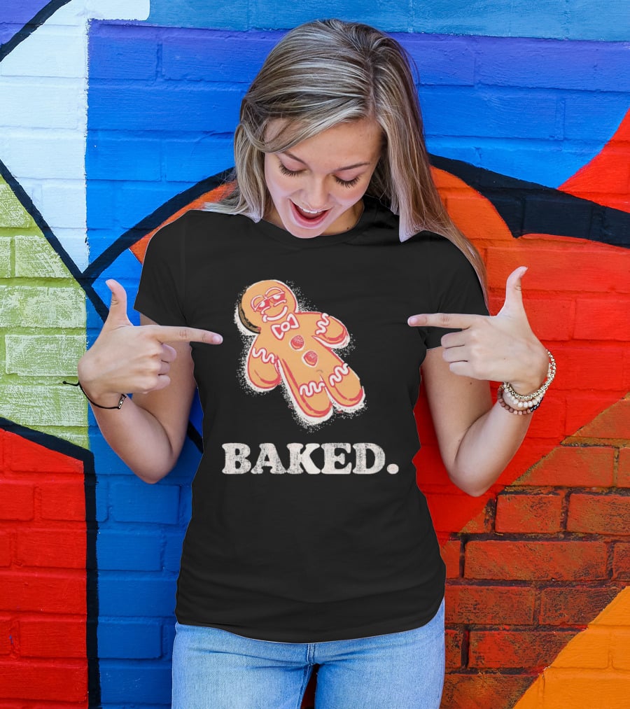 Baked Gingerbread Christmas Cookie Humor T-Shirt