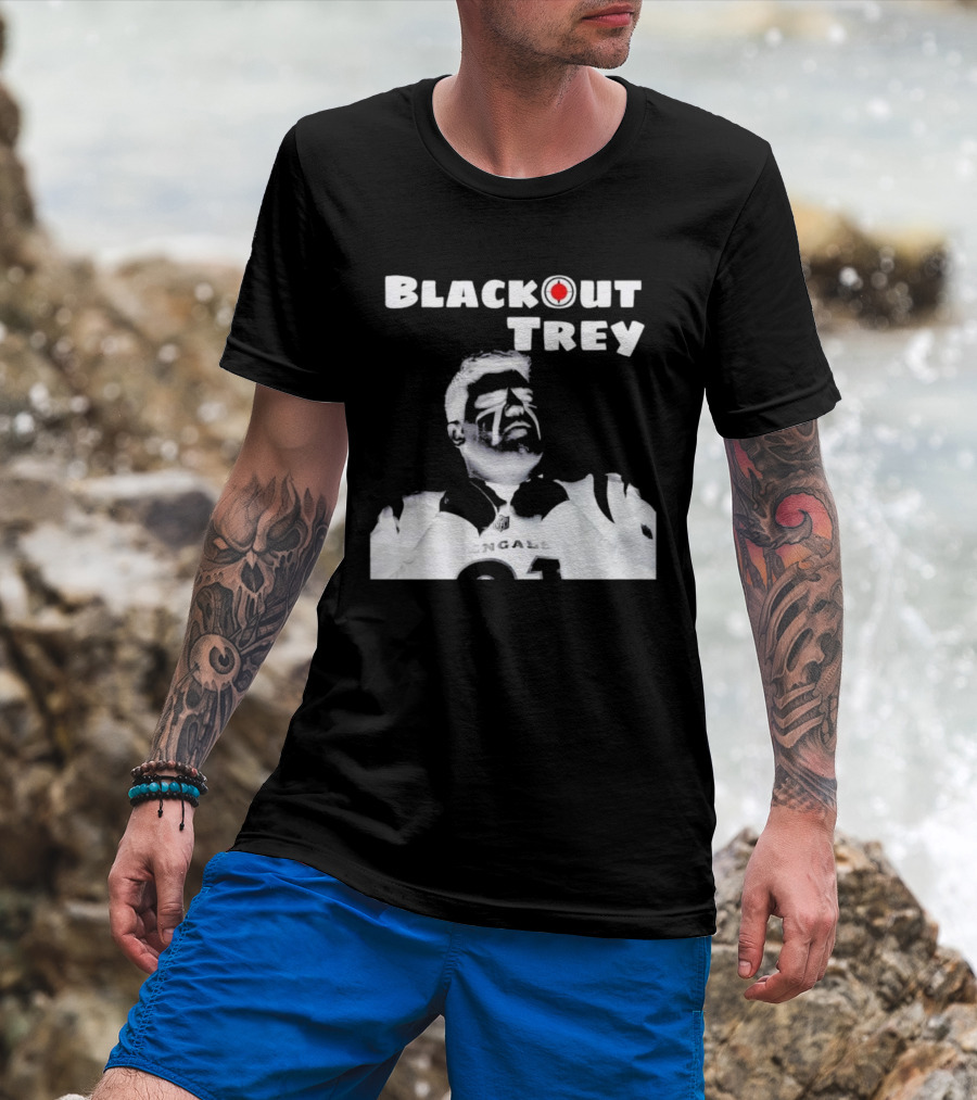 Blackout Trey Cincinnati Bengals 91 T-Shirt