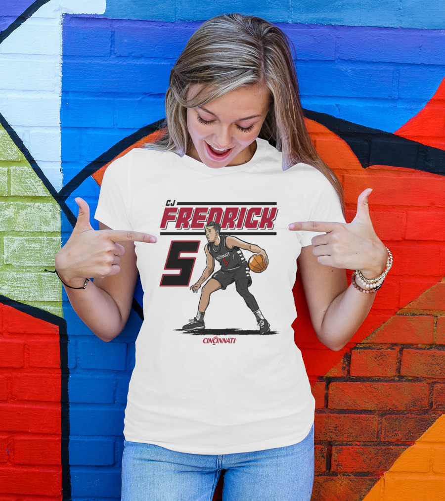 CJ Fredrick Cincinnati Basketball Number 5_ACTION T-Shirt