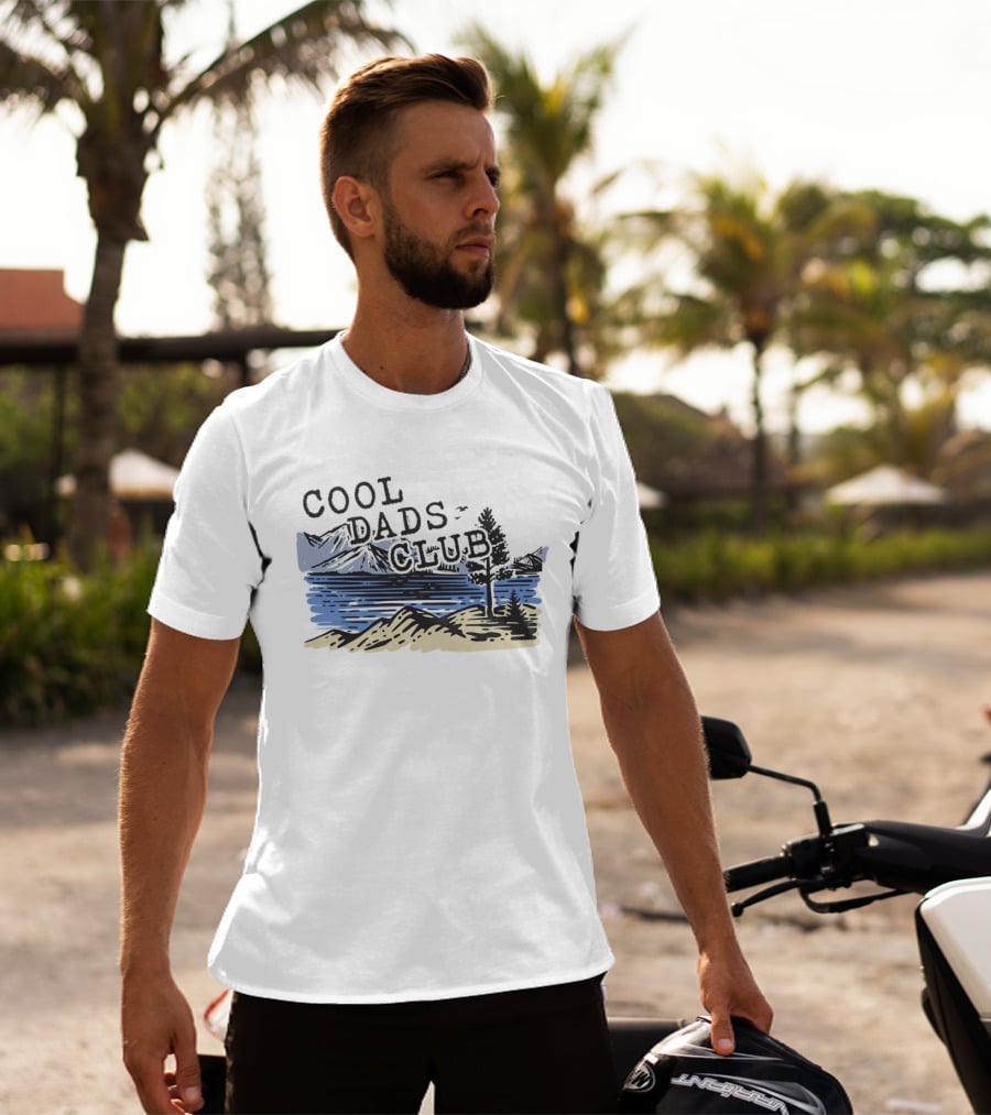 Cool Dads Club Mountain Lake Scenery T-Shirt