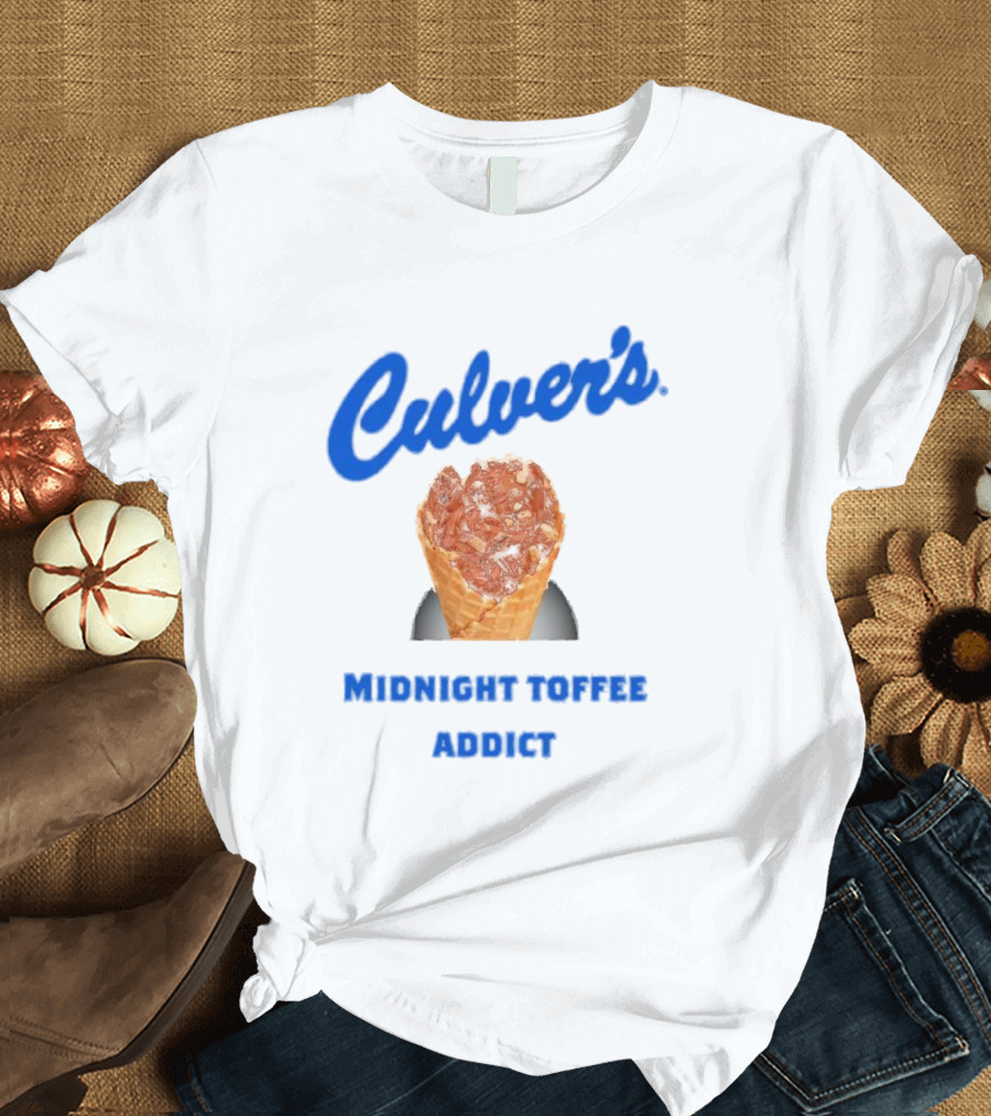 Culver’s Midnight Toffee Addict Ice Cream Cone Fan Favorite T-Shirt