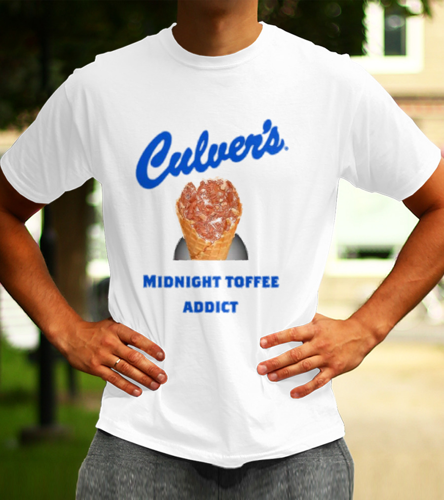 Culver’s Midnight Toffee Addict Ice Cream Cone Fan Favorite T-Shirt