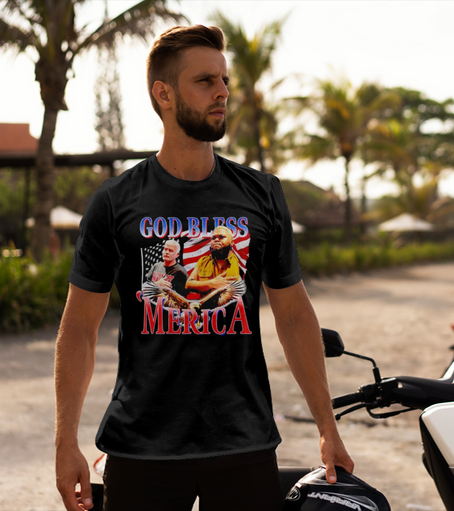 GOD BLESS ‘MERICA Vintage American Flag And Bald Eagle T-Shirt