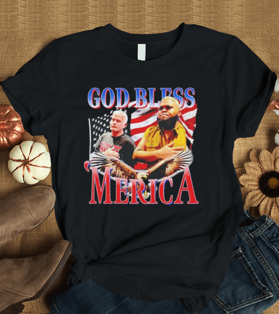 GOD BLESS ‘MERICA Vintage American Flag And Bald Eagle T-Shirt