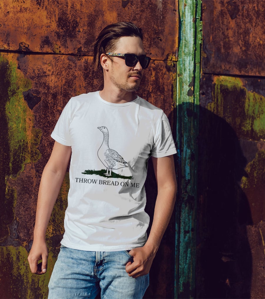 Goose Throw Bread On Me With Standing Goose On Grass T-Shirt