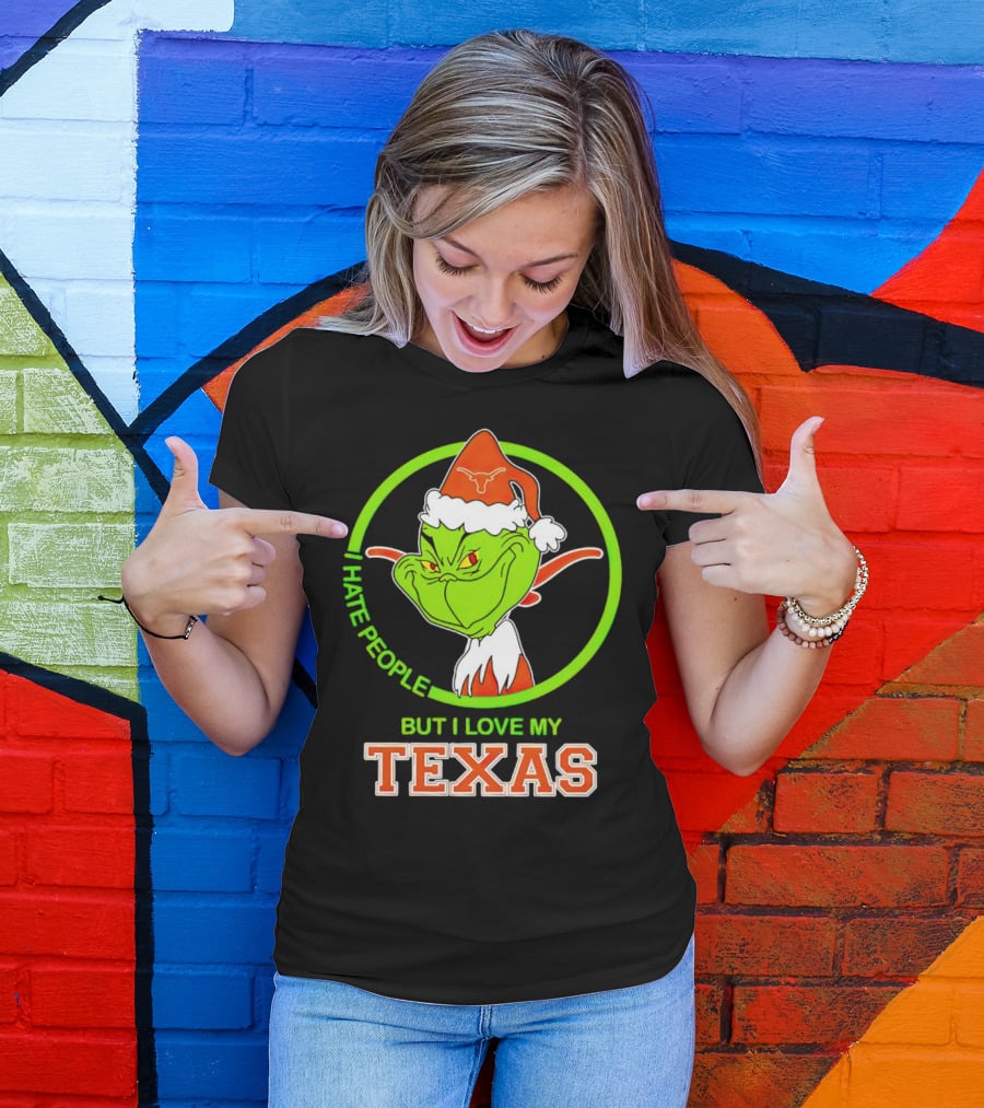 Grinch I Hate People But I Love My Texas Longhorns T-Shirt