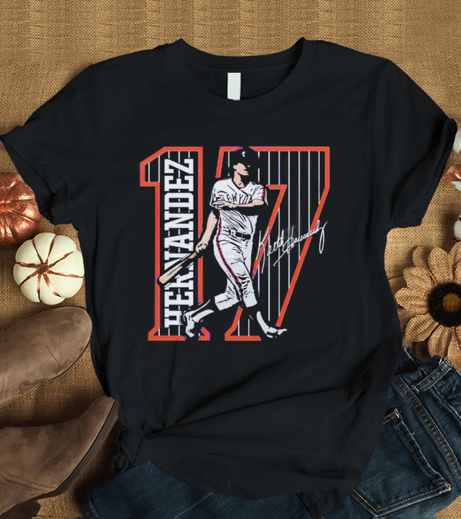 Hernandez 17 New York Signature Baseball Player T-Shirt