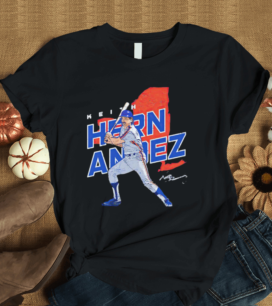 Keith Hernandez New York Player Signature Map T-Shirt