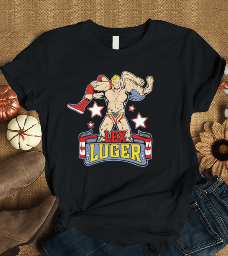 Lex Luger Wrestling Icon Stars And Stripes Torture Rack T-Shirt