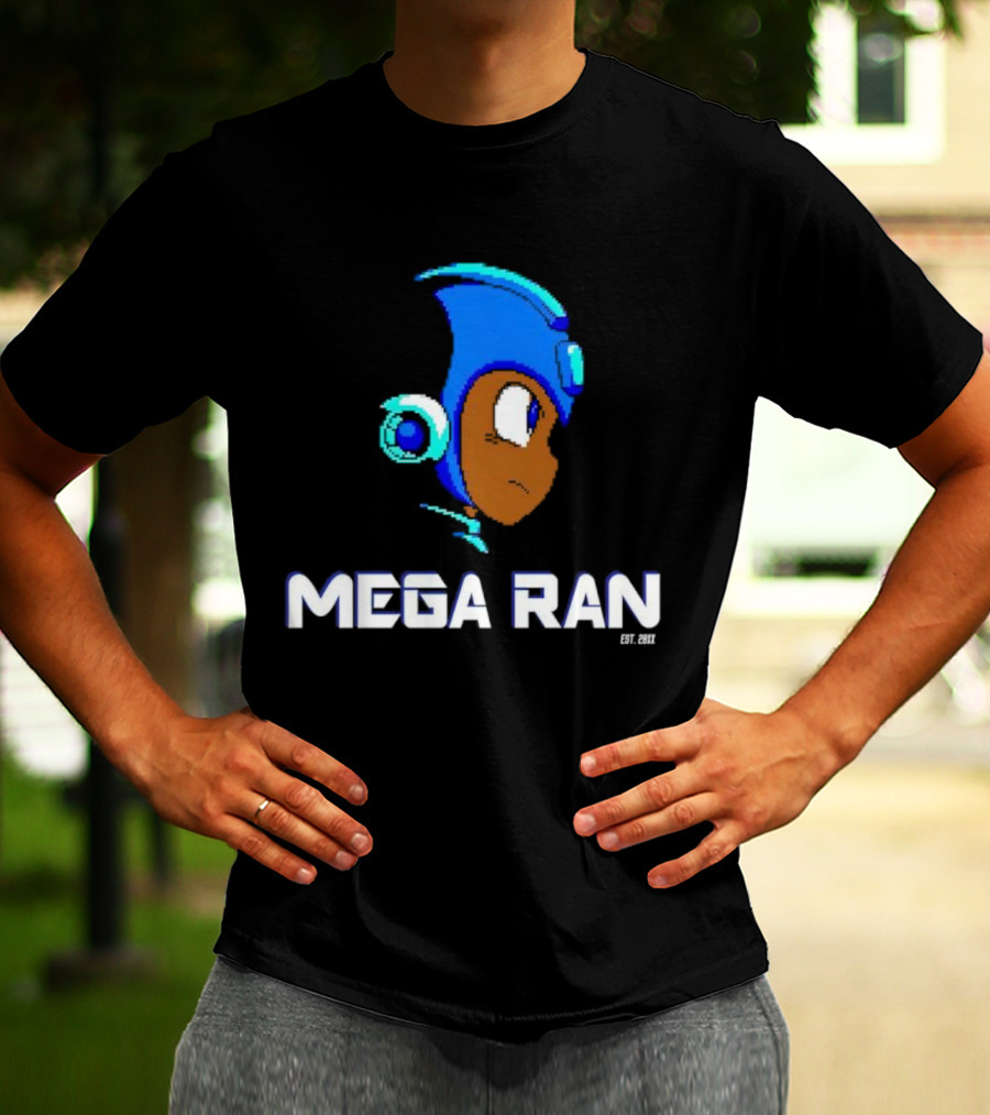 Mega Ran 8-bit EST. 2007 Retro Gaming Character T-Shirt