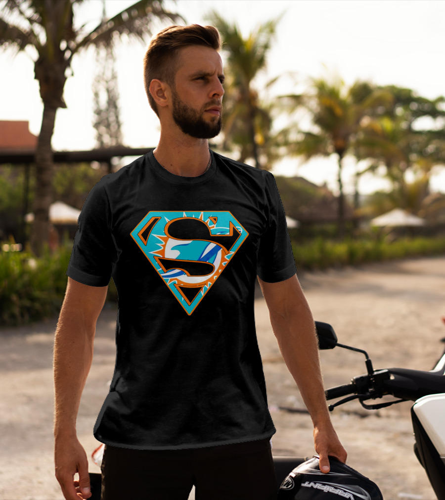 Miami Dolphins Superman Shield Emblem T-Shirt