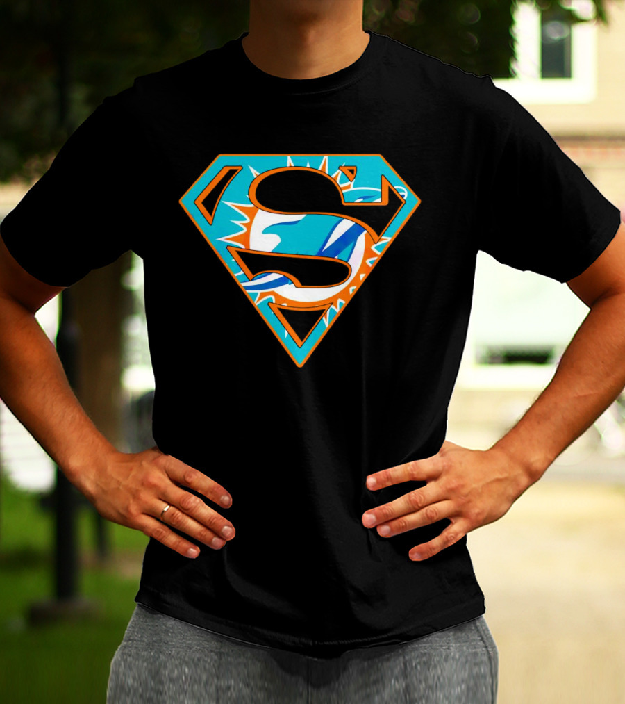 Miami Dolphins Superman Shield Emblem T-Shirt