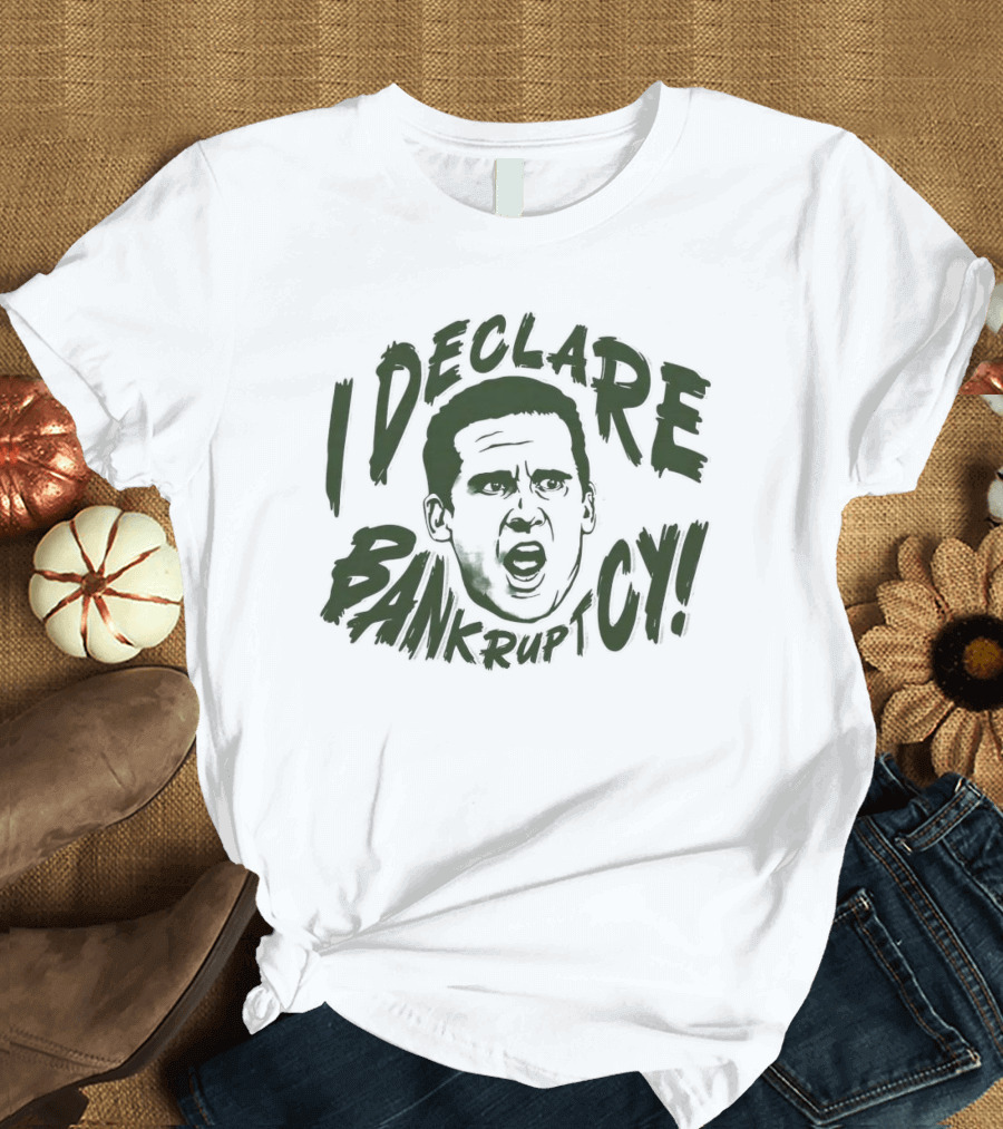 Michael Scott The Office I Declare Bankruptcy Face T-Shirt