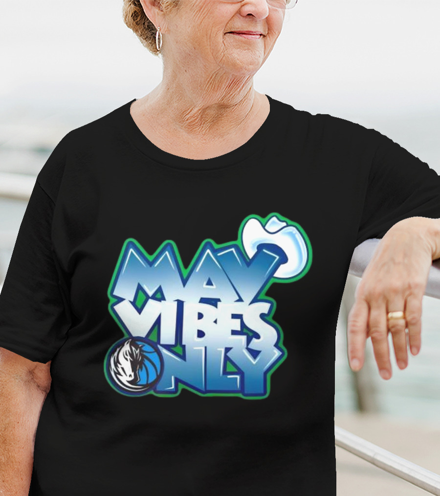 Mav Vibes Only Dallas Mavericks Basketball Logo Cowboy Hat T-Shirt