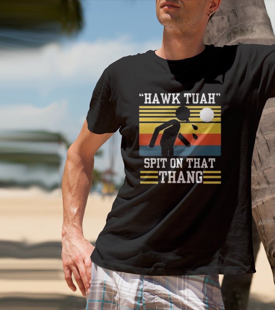 HAWK TUAH SPIT ON THAT THANG VINTAGE RETRO STRIPES T-Shirt