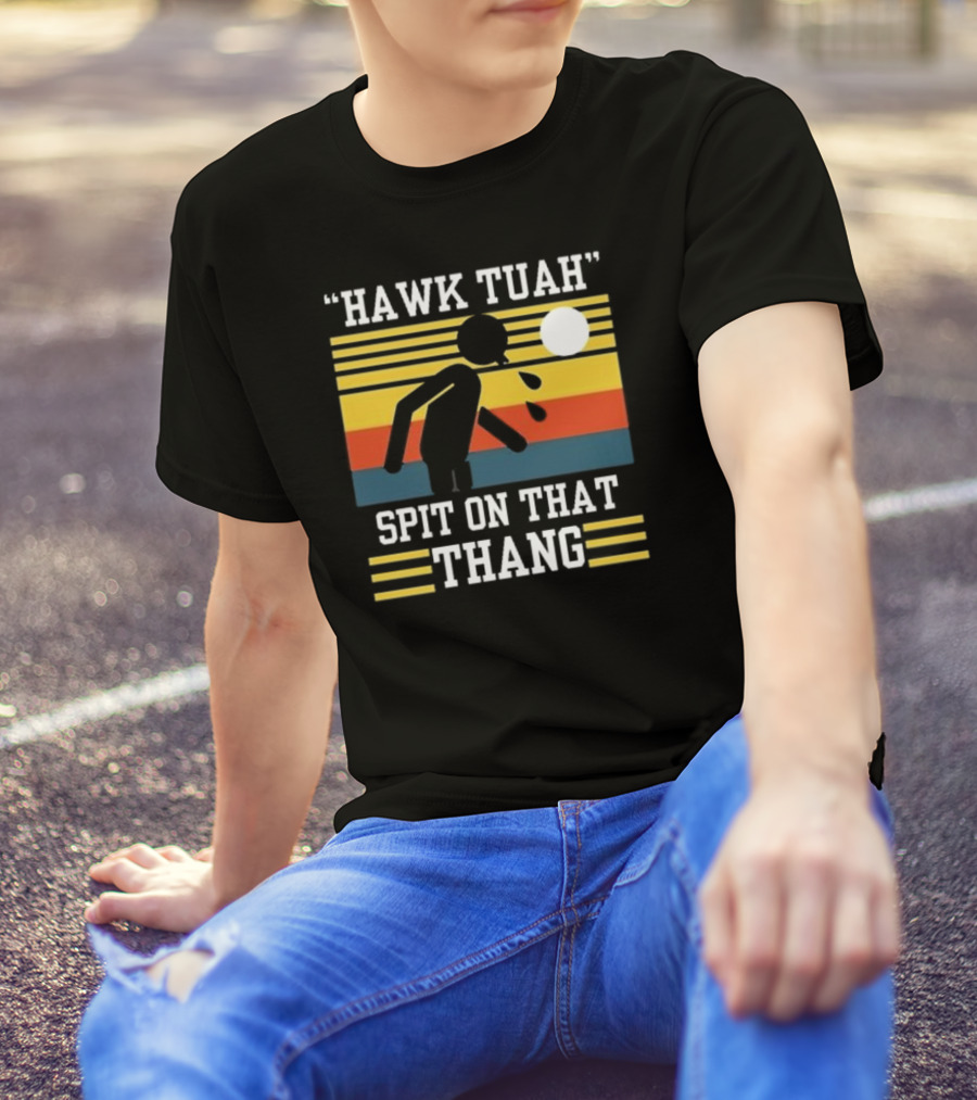 HAWK TUAH SPIT ON THAT THANG VINTAGE RETRO STRIPES T-Shirt