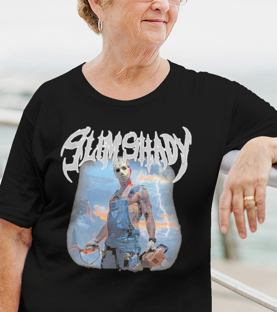 Slim Shady Eminem Chainsaw Masked Horror Character T-Shirt