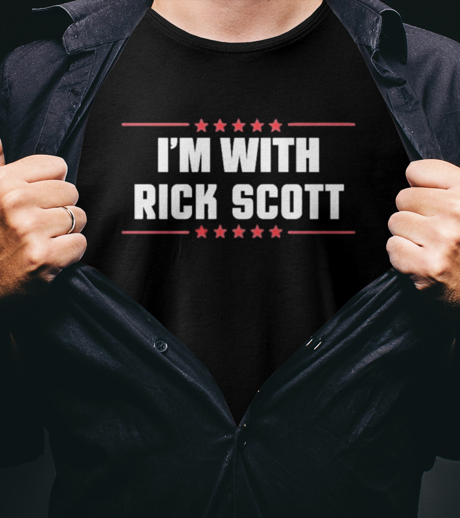 I’m With Rick Scott Stars And Stripes Text T-Shirt
