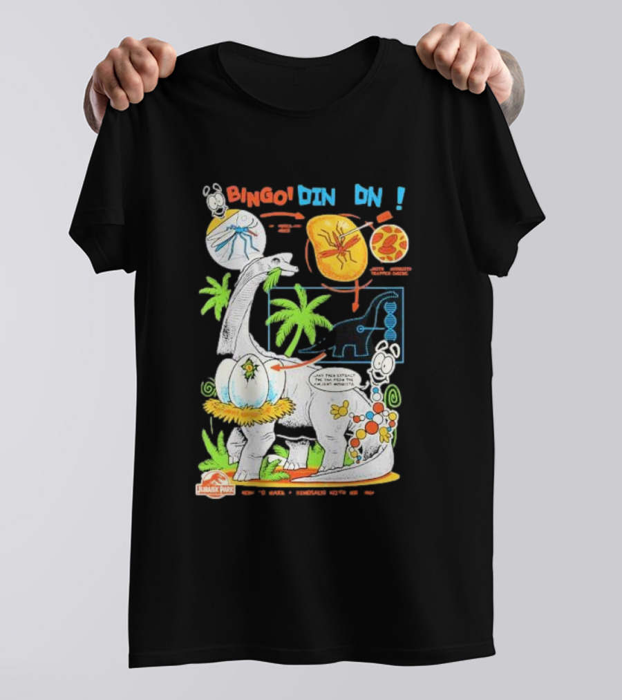 Jurassic Park How To Make A Dinosaur With Mr. DNA Bingo Dino DNA T-Shirt