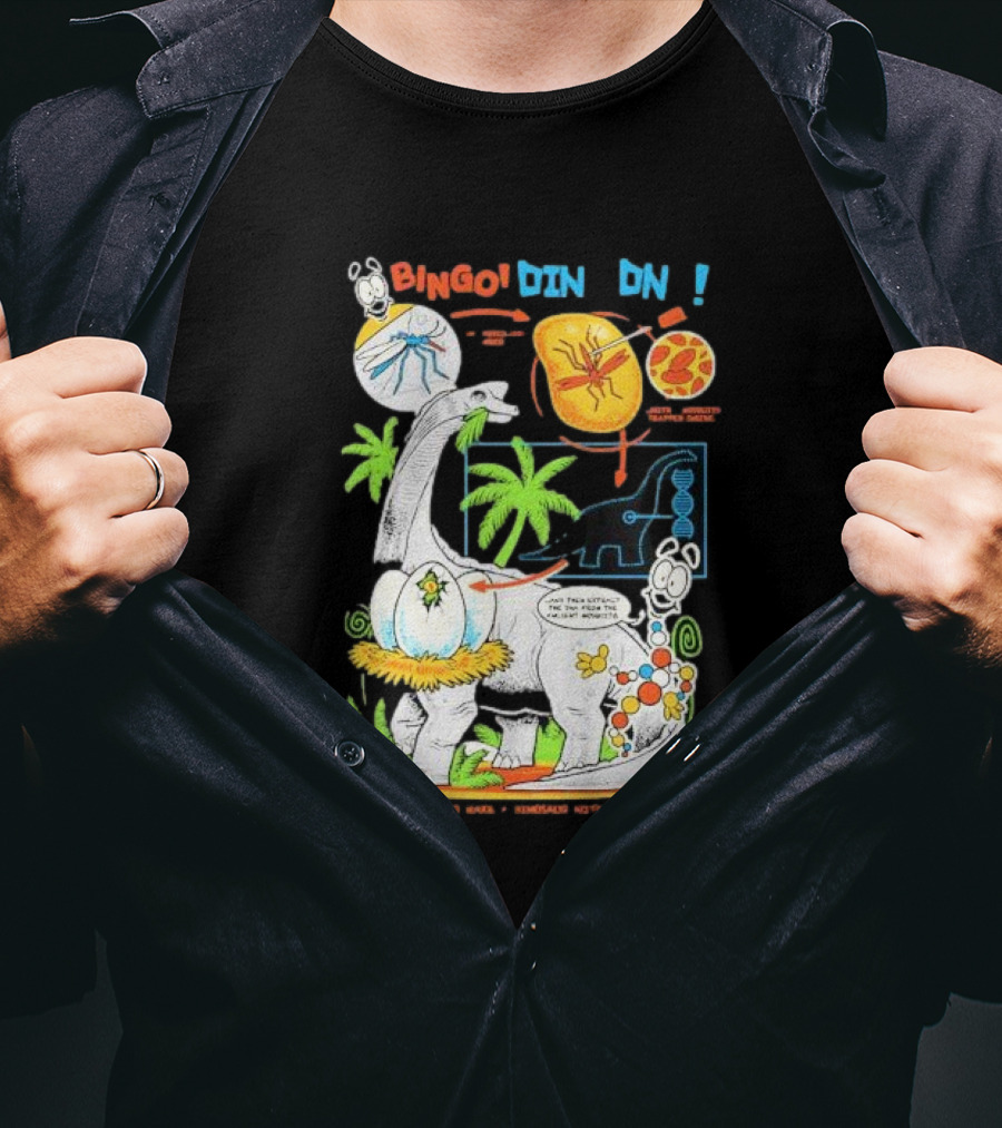 Jurassic Park How To Make A Dinosaur With Mr. DNA Bingo Dino DNA T-Shirt
