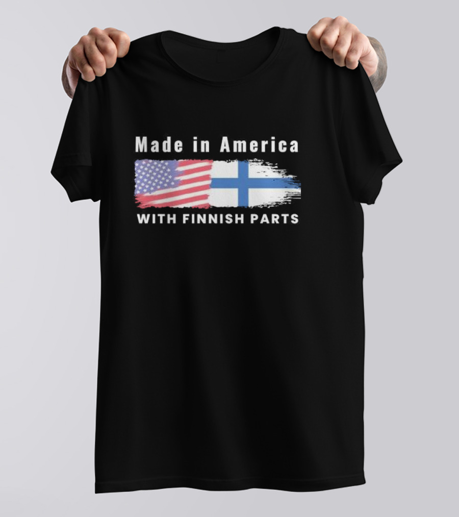 Made In America With Finnish Parts USA Finland Flags T-Shirt