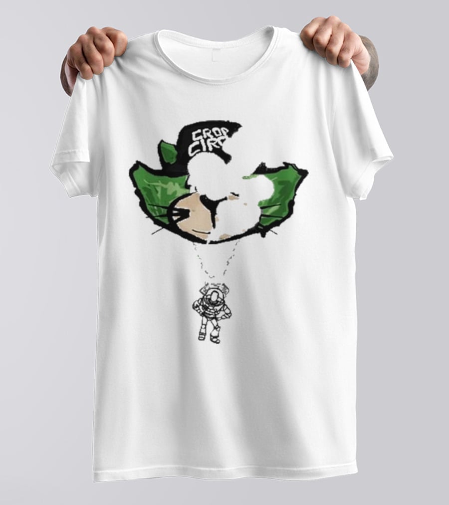 Crop City Astronaut Cat Parachute Puff Print T-Shirt