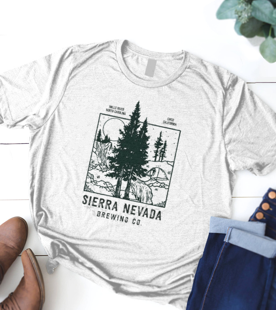 Mills River North Carolina Chico California Sierra Nevada Brewing Co Nature Scene T-Shirt