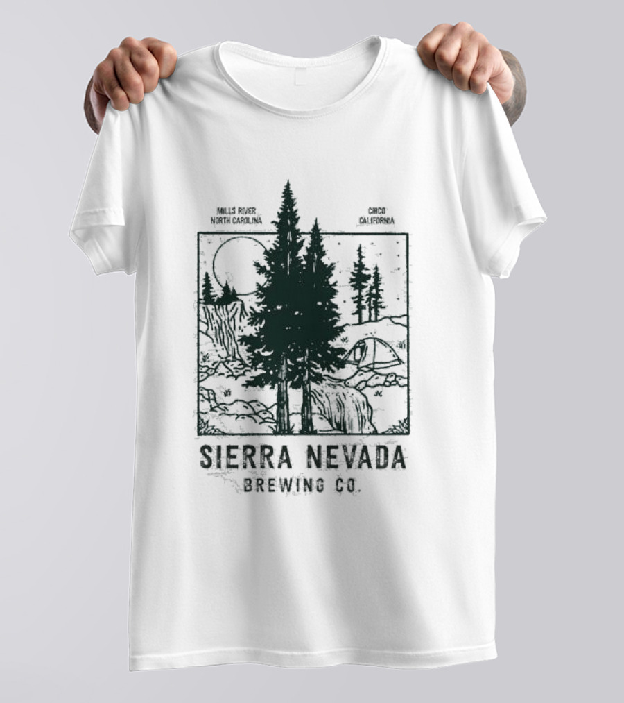 Mills River North Carolina Chico California Sierra Nevada Brewing Co Nature Scene T-Shirt