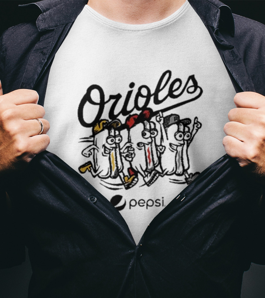 Orioles Pepsi Hot Dog Characters Race T-Shirt