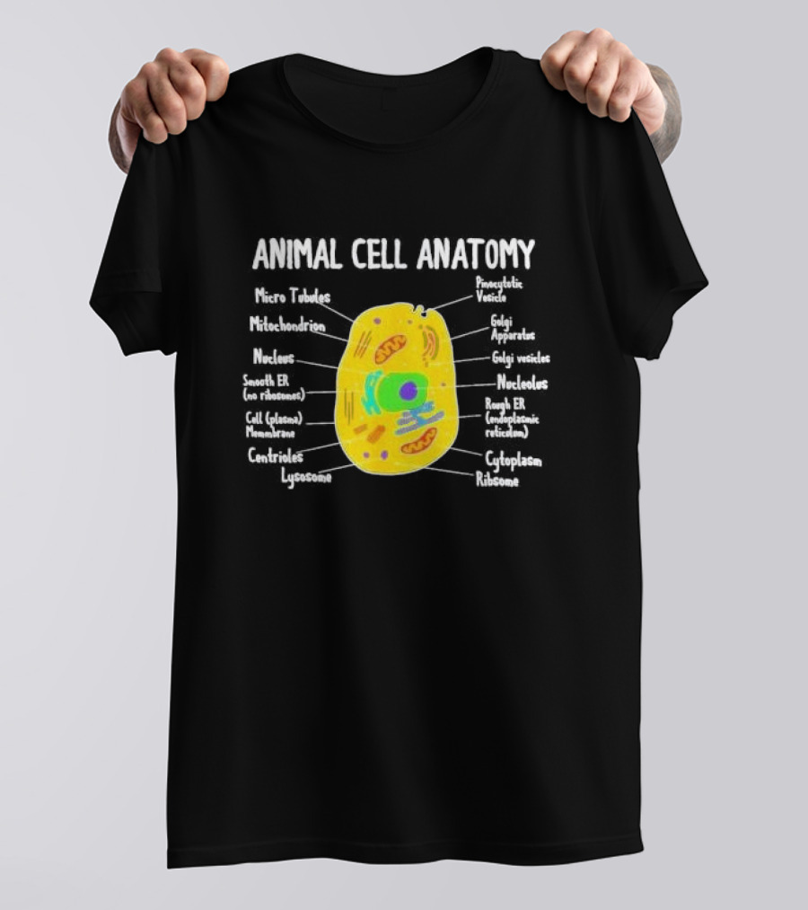 Animal Cell Anatomy Microtubules Mitochondrion Nucleus Biologist Science Student T-Shirt