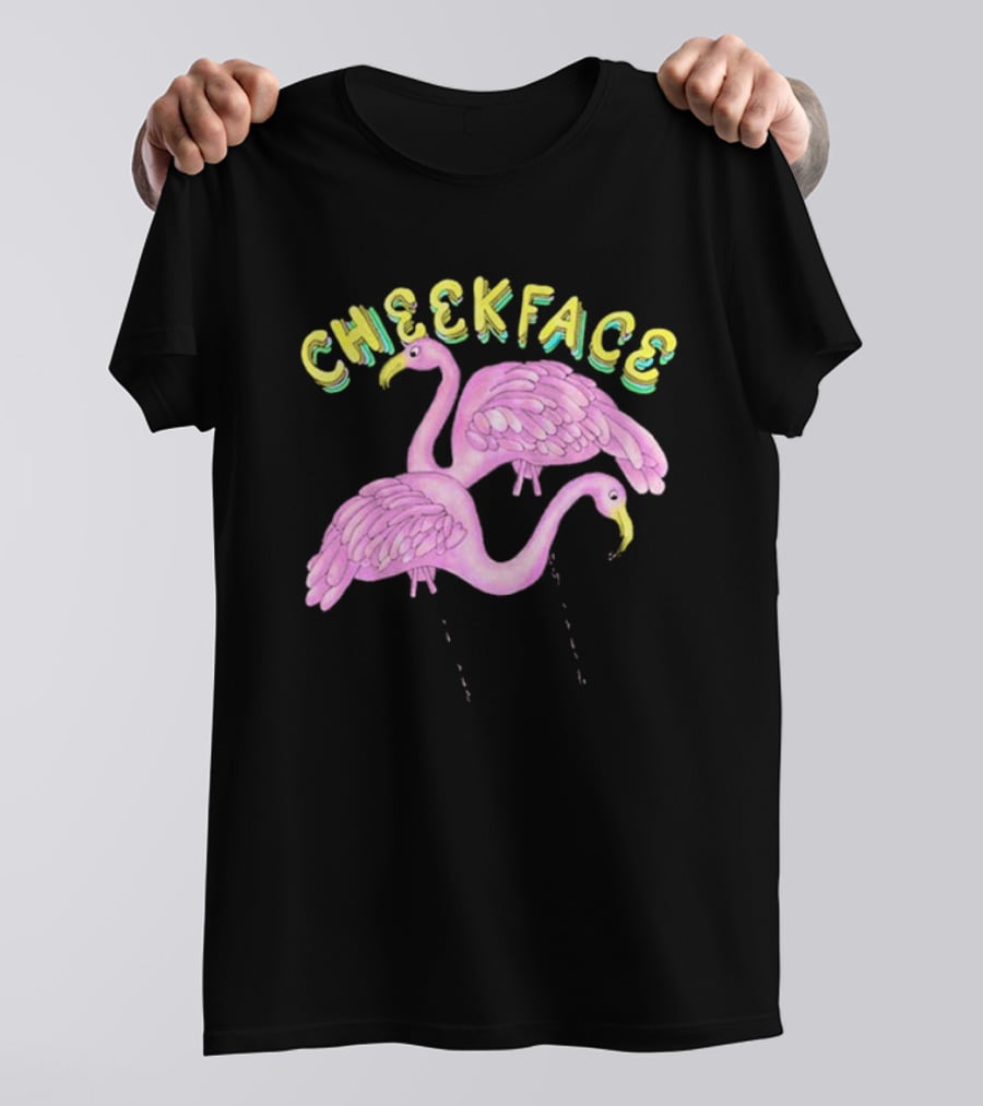 Cheekface Pink Flamingos T-Shirt