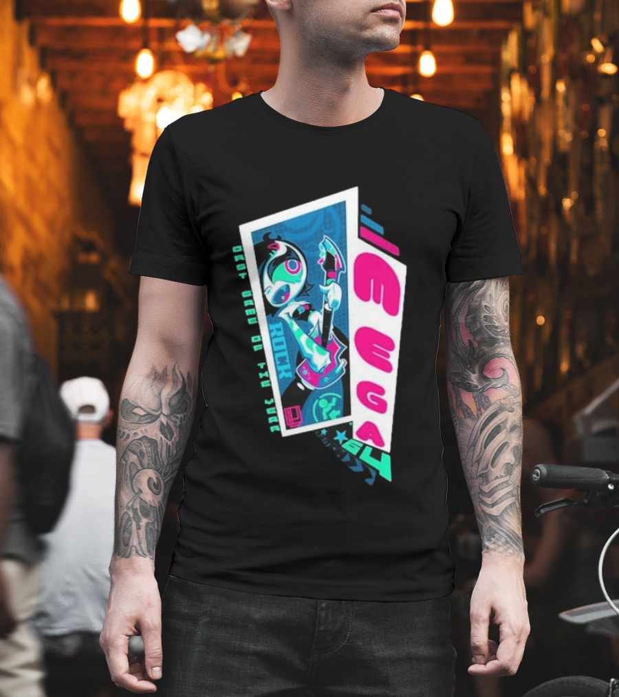 Mega64 Shred Neon Rocker Guitar Stars T-Shirt