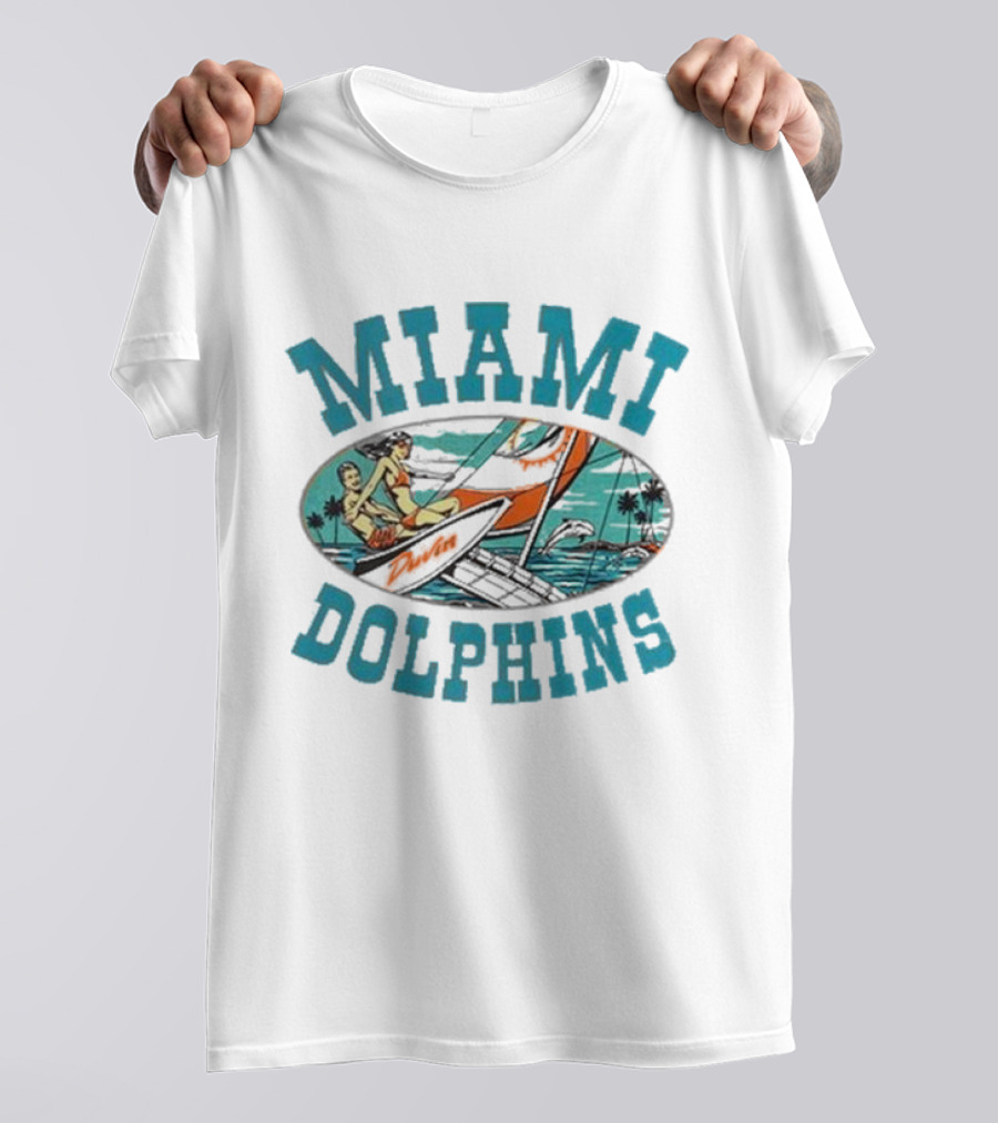 Miami Dolphins Sailing Adventure Retro Vibes T-Shirt