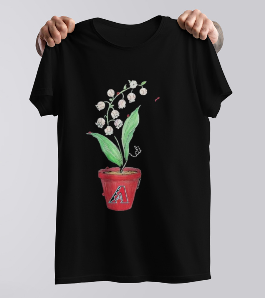 Arizona Diamondbacks Lilies And Ladybugs Tiny Turnip Toddler Planter T-Shirt