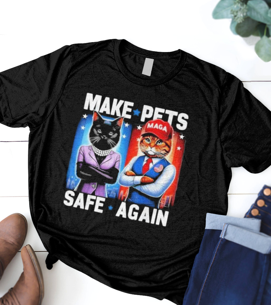 Make Pets Safe Again MAGA Cat And Dog Debate T-Shirt