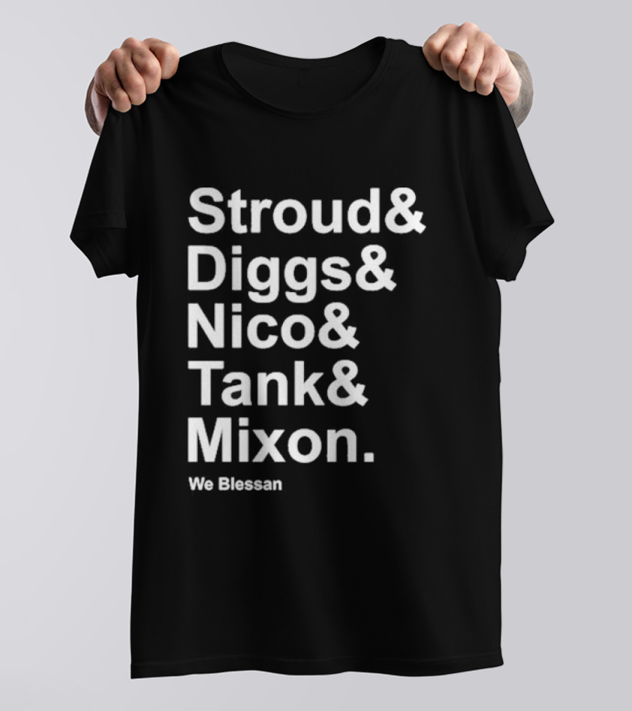 Houston Stressans Stroud Diggs Nico Tank Mixon We Blessan Football Names T-Shirt