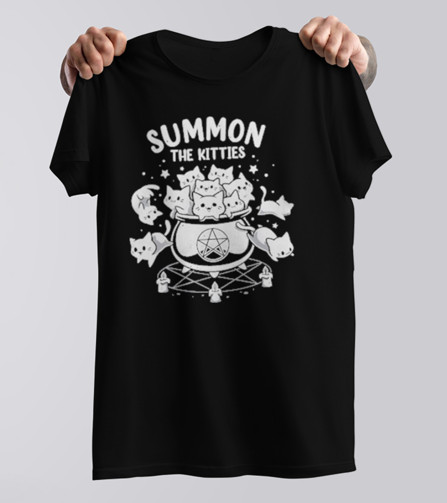 Summon The Kitties Cauldron Ritual With Snouleaf Cats T-Shirt
