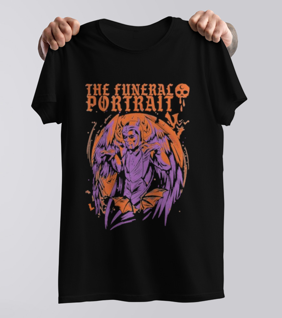 The Funeral Portrait Bat Winged Skull Rockabilia Exclusive T-Shirt