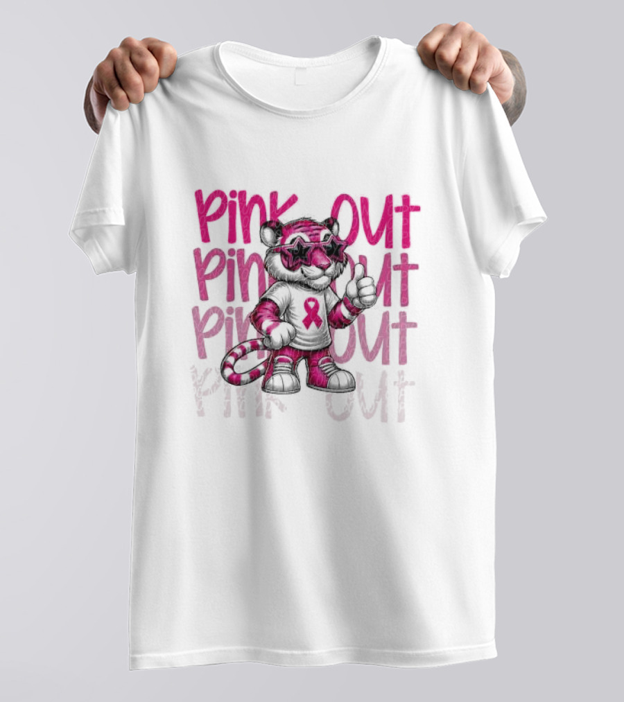 Detroit Tigers Pink Out Breast Cancer Awareness October Tiger Sublimation DTF T-Shirt